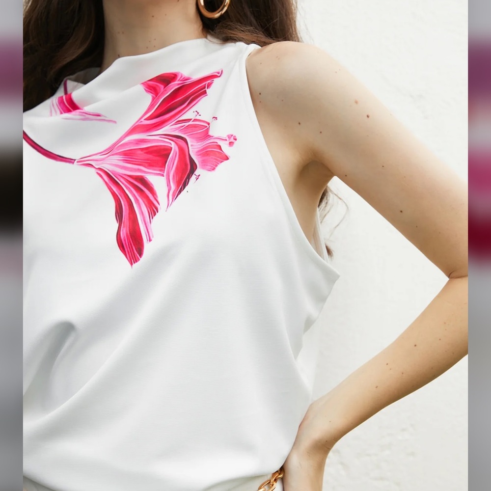 STYLEWE White Top with Pink Floral Design - Picture 6 of 8